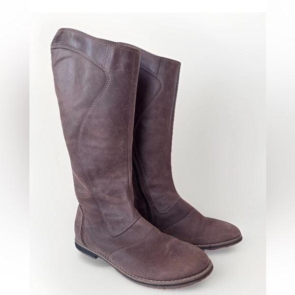 COLUMBIA TWENTYTHIRD AVE LEATHER BROWN WATERPROOF TALL BOOT WOMENS SIZE 8.5 - Picture 1 of 8